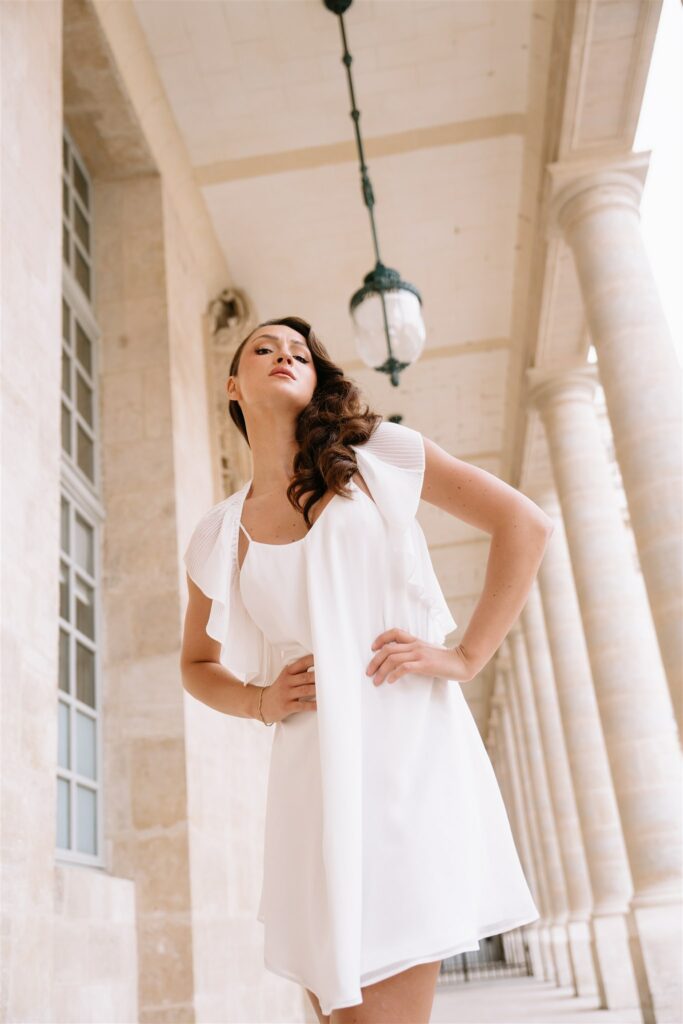 Robe de mariée courte avec boléro - Julie Fabrici